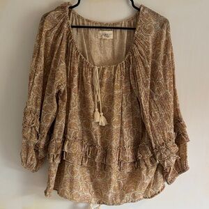 Denim & Supply Ralph Lauren Tan Paisley Blouse